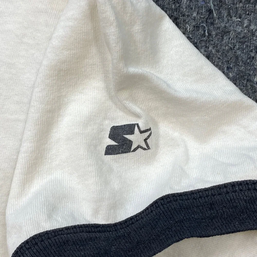 Starter Ringer T‎ Shirt XL Mens White Black Basketball Graphic Retro Sport